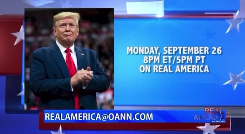 Monday Sept. 26th as President Donald J. Trump joins Real America w/ Dan Ball for an interview. 🇺🇸