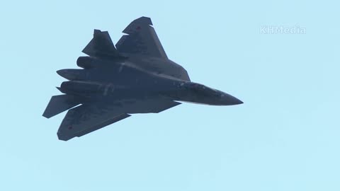 Su-57 with a howling whistle