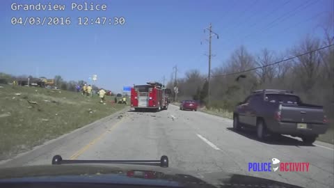 Raw Dashcam Video Grandview Police Chase Ends In Rollover Crash