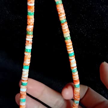 Turquoise orange spiny oyster mop Phosphosiderite gemstone sakura onyx pendant necklace Gifts04