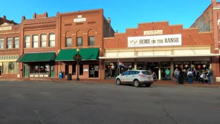 Girls Club Dances in Christmas Street Party Guthrie Oklahoma