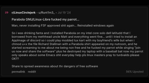 r/linuxcirclejerk Moment