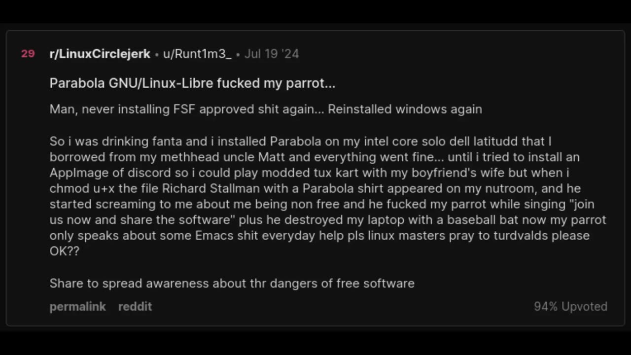 r/linuxcirclejerk Moment