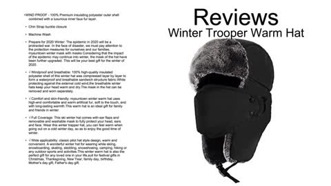 Best Warm Trooper Winter Hat / Short Vlog Reviews