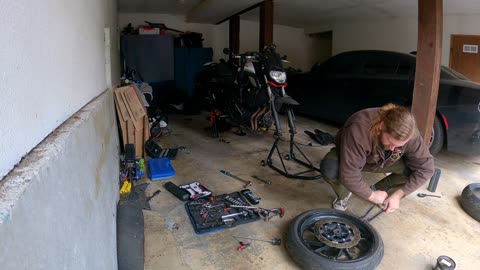 Working on the bike