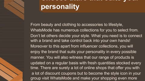 Whatsmode is the foremost online platform for influencer brands