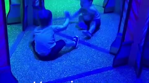 Mirror maze funny cute kid clip ❤😂