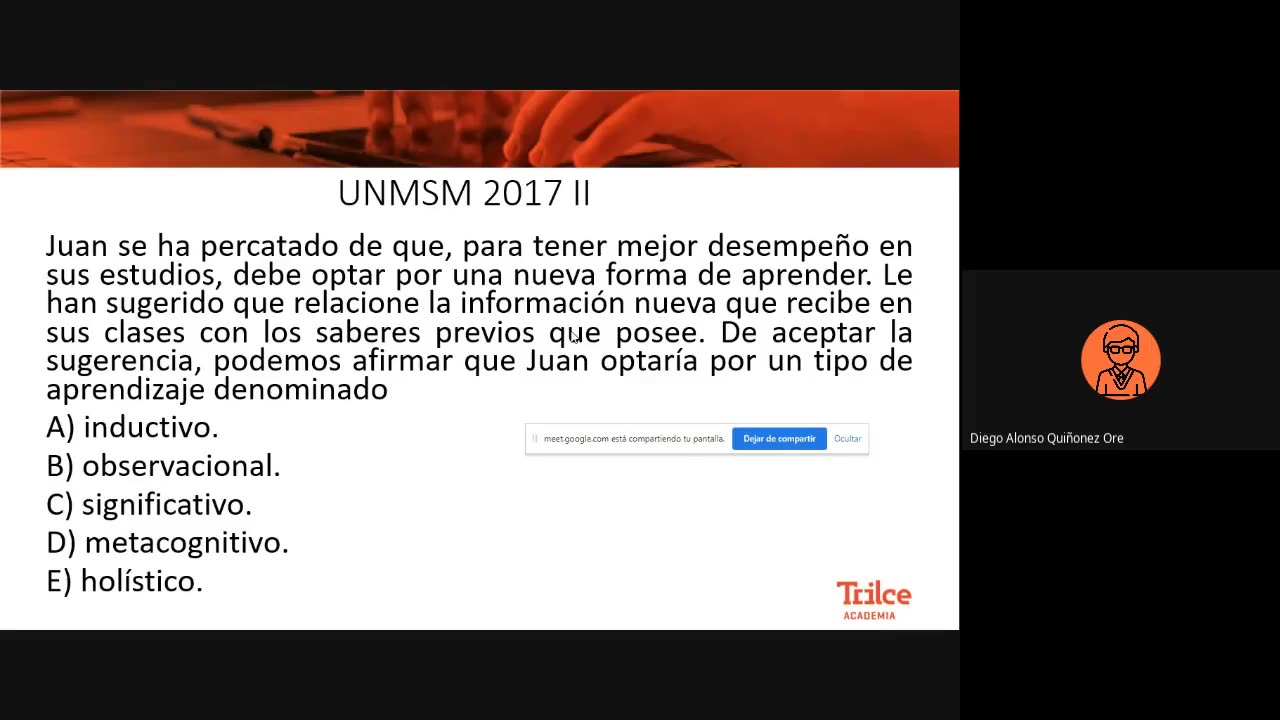 TRILCE ANUAL SM 2022 | SEMANA 17 | PSICOLOGÍA