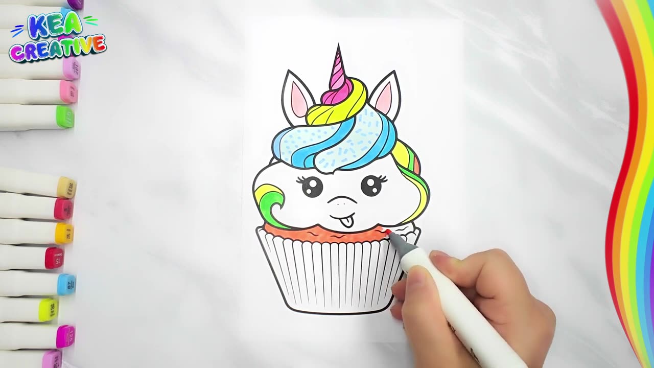 How to color Cakes Happy Birthday Color Pages For Childrens. Enjoy!