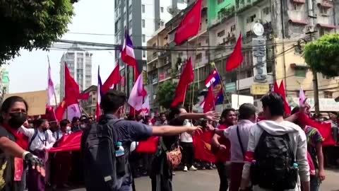 Tens of thousands rally against Myanmar coup