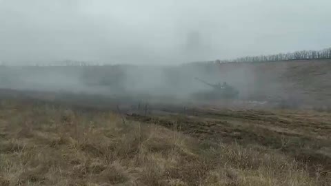 2S1 "Gvozdika" work on the positions of the Armed Forces of Ukraine in the Donbass