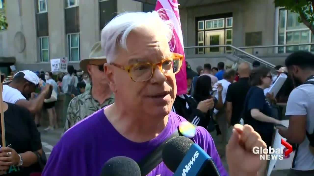 Protests erupt in Canada over decision to end US abortion rights, call for better access