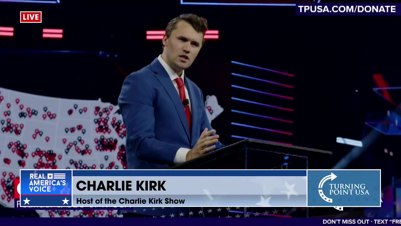 "Only in America" Charlie Kirk addresses TPUSA AmFest