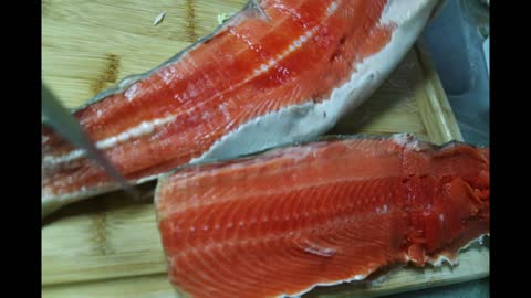 Sockeye Salmon Fillet in Alaska in July, 2021