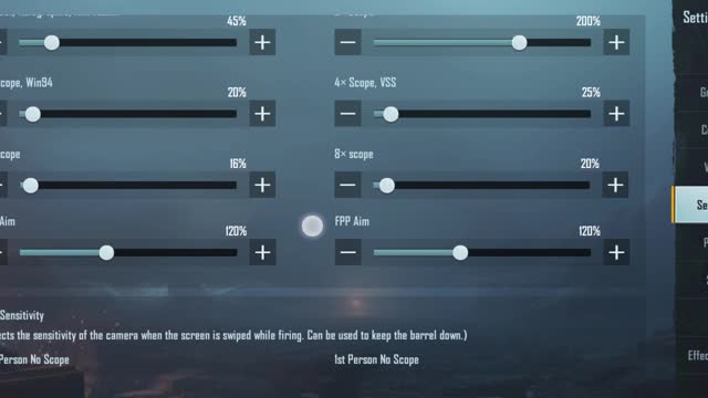 PUBG MOBILE PRO PLAYER SENSITIVITY