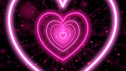 870. Neon Heart Tunnel Bg Animation Beautiful💗Pink Heart Background