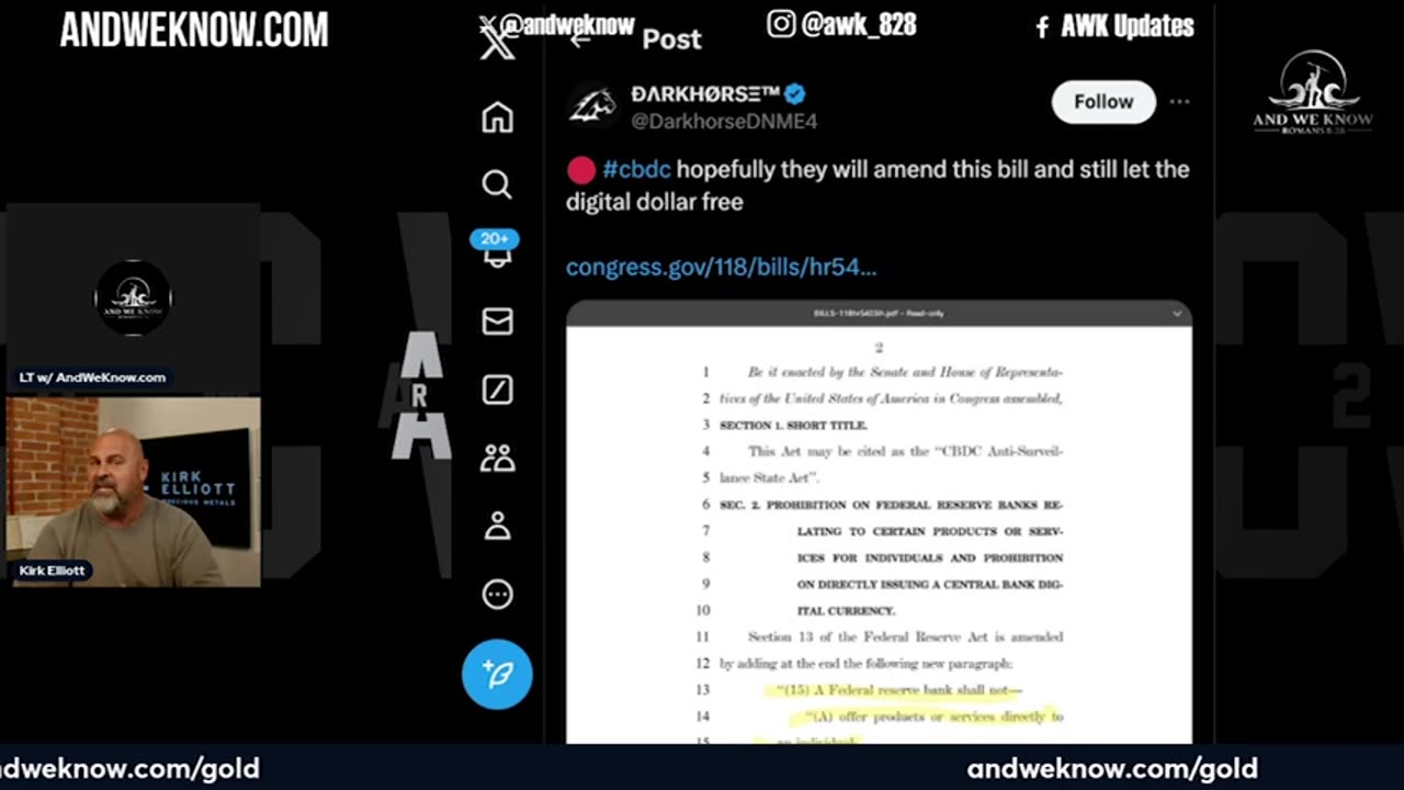 LT w_ Dr. Elliott- House Passes Bill, CBDCs under attack, US Economy Crisis Warning