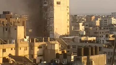 Alshorooq Tower Blasting by israel's Air forces