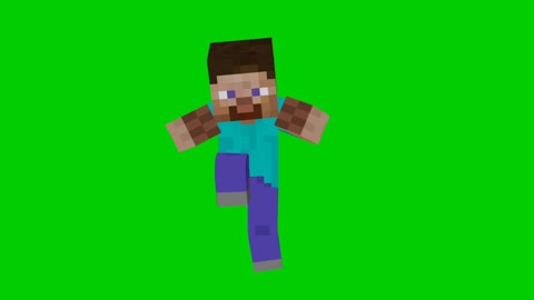 Minecraft dance on green background