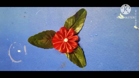 Ribbon flower making idea|| beautiful ribbon flower diy