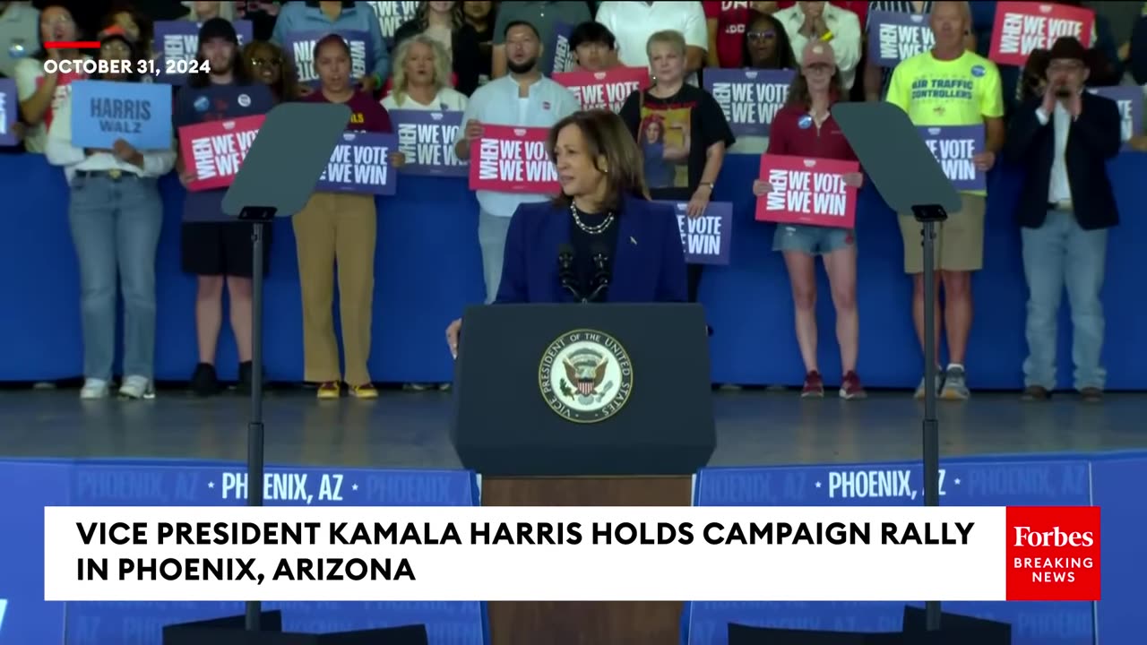 ‘We’re Exhausted With That’: Kamala Harris Decries Division Caused By Donald Trump