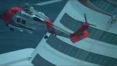 WATCH: The US Coast Guard swiftly conducts an airlift to rescue a pregnant woman