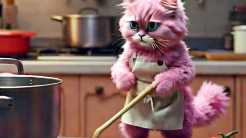 she is cleaning the house 💔#cat #catvideos #cute #kitten #aicat #animals #catlover #shortsviral #ai