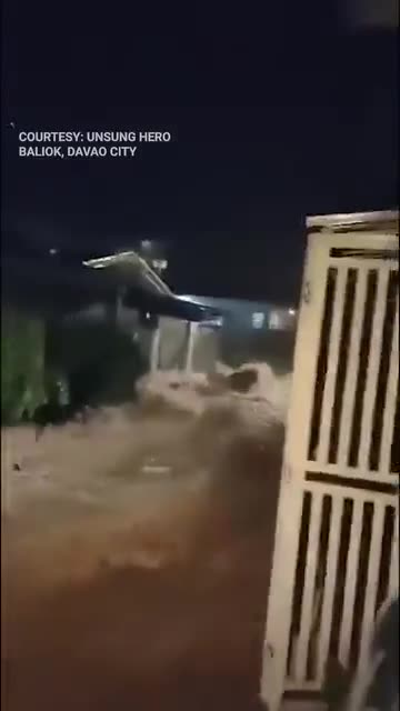Horrendous flooding in Davao del Sur province in the Philippines 8th Nov 2023.