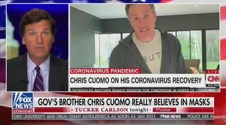 Tucker Carlson Destroys CNN's Fredo Over Mask Hypocrisy