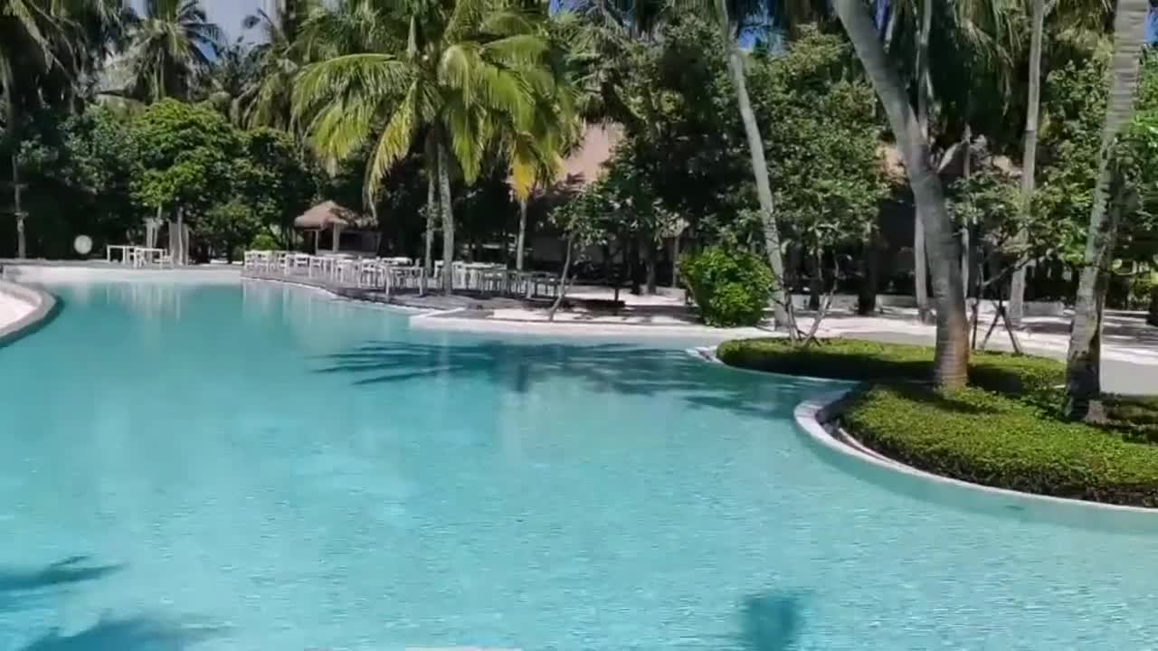 blue sky and white clouds in resort