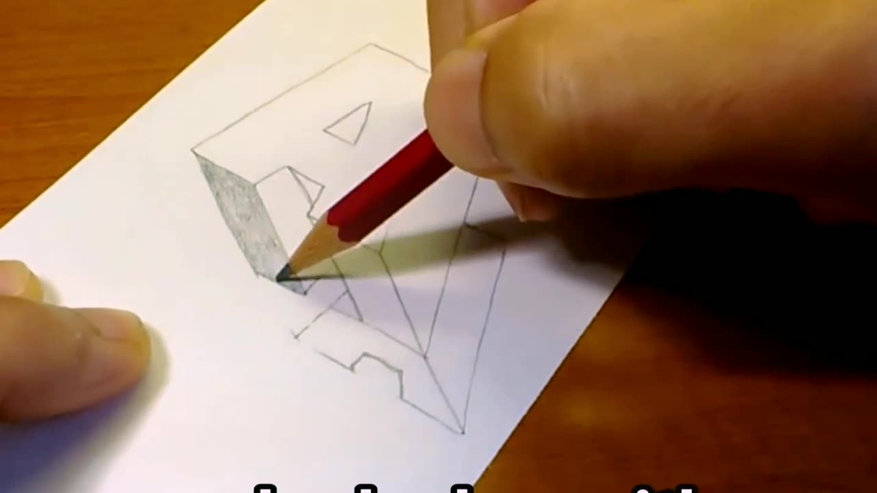 Very Easy!! How To Drawing 3D Floating Letter _A_ _2 - Anamorphic Illusion - 3D Tric