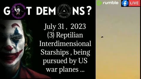 (3) REPTILIAN INTERDIMENSIONAL STARSHIPS, CHASED BY (2) U.S. WARPLANES !!!😲