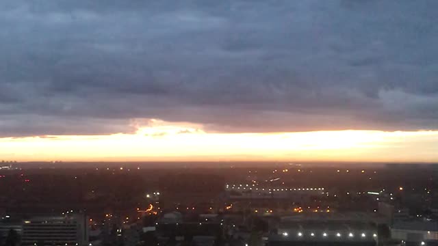 Beautiful sunrise in the roof