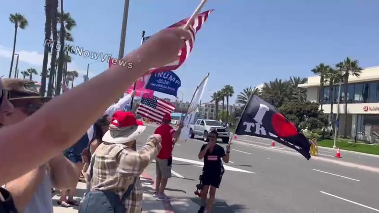 Trump Supporters At Huntington Beach Today!