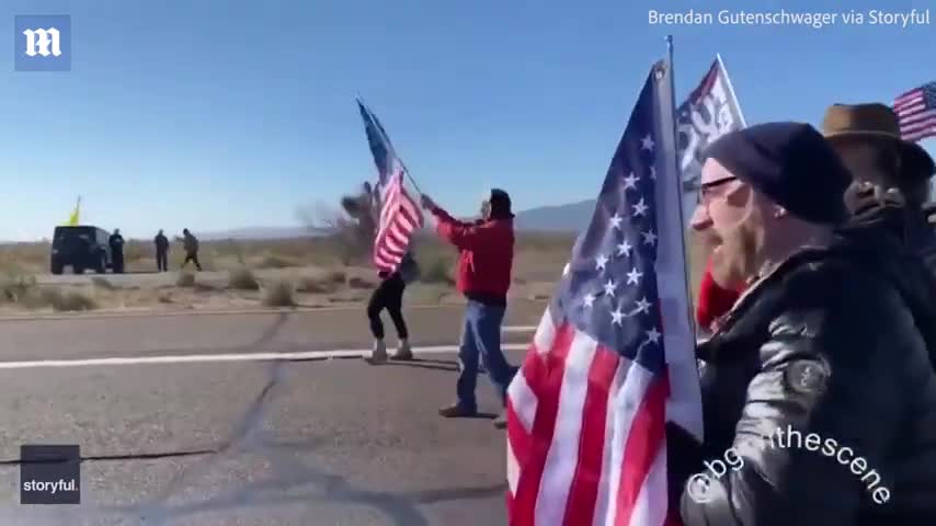 US Protests_ People's Convoy reroutes after Arizona sees up to a foot of snow