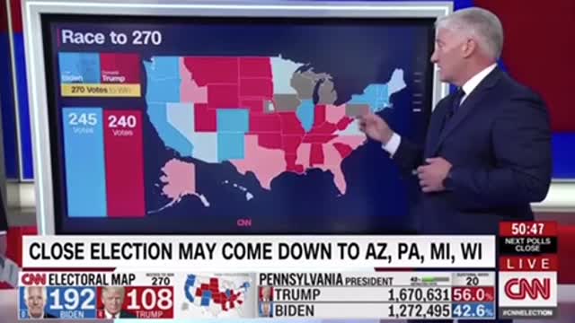 Watch as Pennsylvania votes SWITCH from Trump to Biden on election night 2020