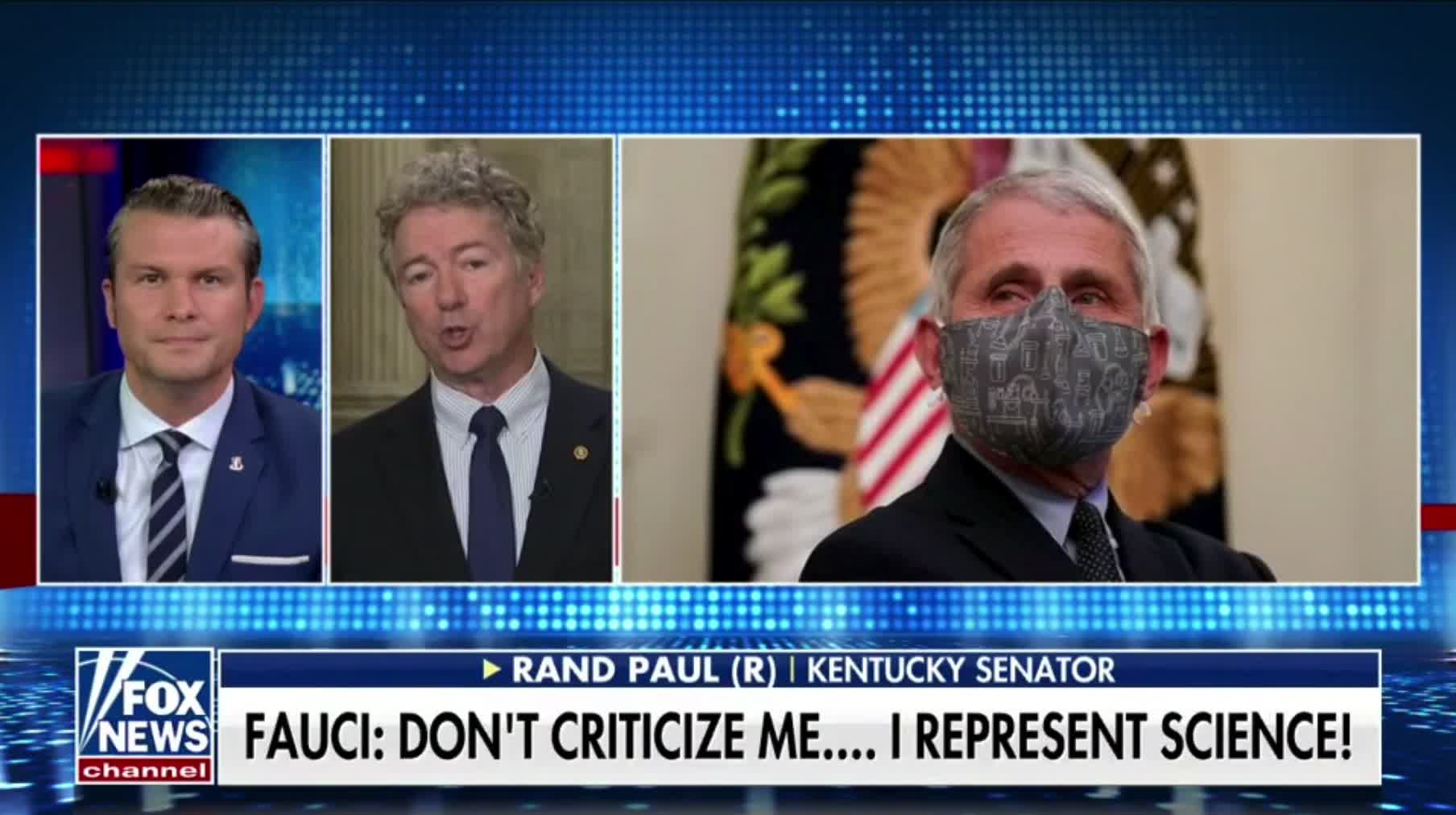 Sen. Rand Paul reacts to Fauci's declaration that he represents science