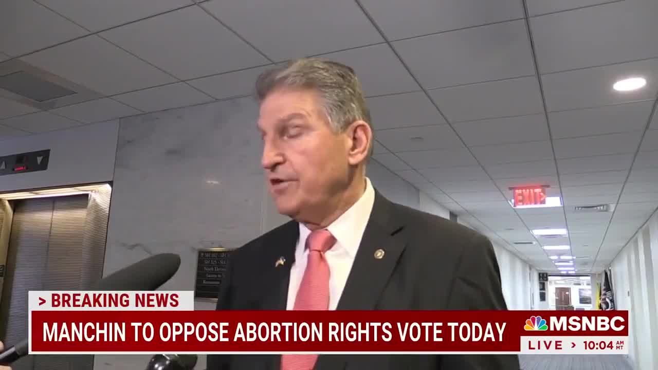 Sen. Manchin: "Make no mistake. It is not Roe v. Wade codification. It's an expansion. It wipes 500 ... state laws off the books. It expands abortion"