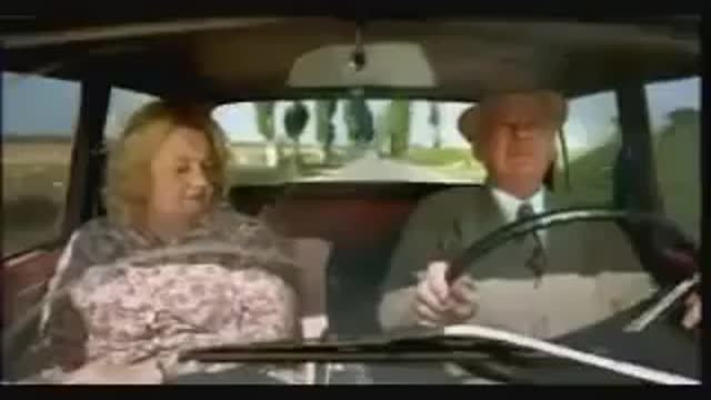 American old woman funny driving