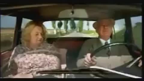 American old woman funny driving