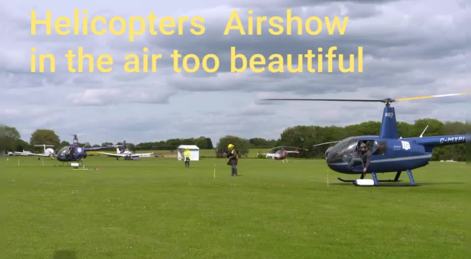 Airshow helicopters in the beautiful air