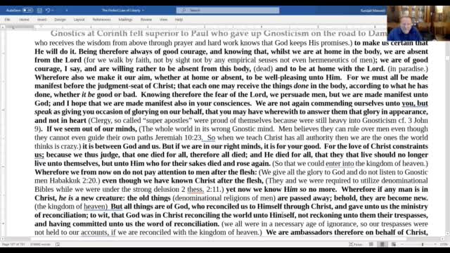 2 Corinthians 1-7 Spiritual Warfare is between God's Objective truth of the Subjective truth of men.