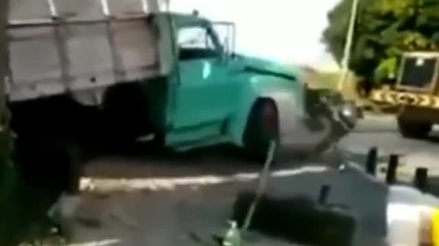 Truck Gets Towed And Front End Ripped Off