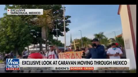 MASSIVE ILLEGAL CARAVAN Marches Through Mexico with "Joe Biden Is for All" Sign on Way to US