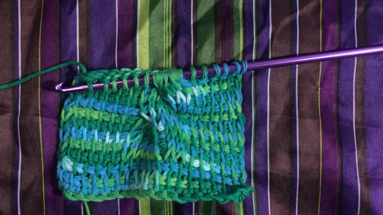 Attempting To Make A Tunisian Crochet Cable Stitch Washcloth