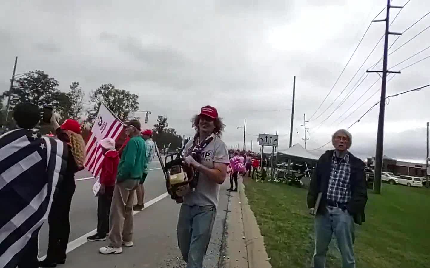 Joe Biden leaves Howell Michigan. people chant Fuck Joe Biden