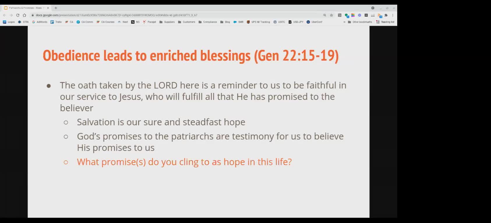 Patriarchs and Promises 7/18/2021