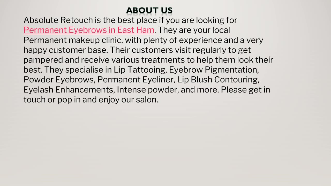 Permanent Eyebrows in East Ham.