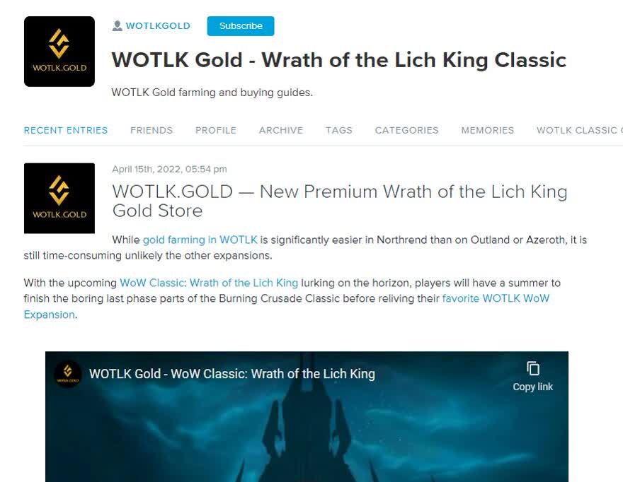 WOW WOTLK Classic on LiveJournal