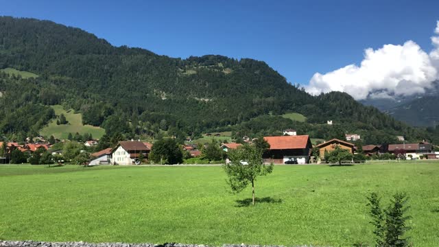 the sight of Switzerland on the train